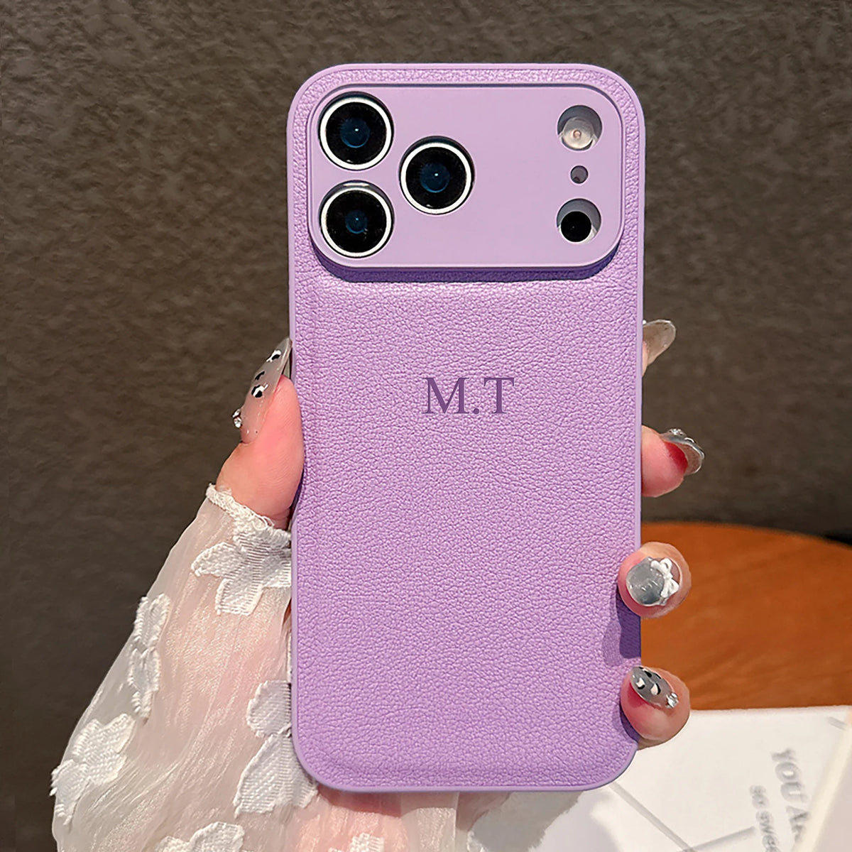 Faux Leather Luxury Phone Case with Personalized 3D Name (For IPhone18 17 16 15 14 13 )