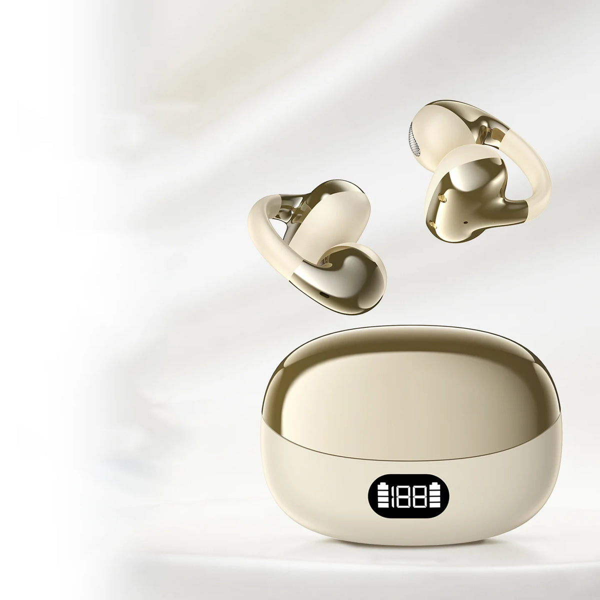 Open Style Bluetooth Earphone Power Display Long Battery Life Ear Clip Style Listen Music