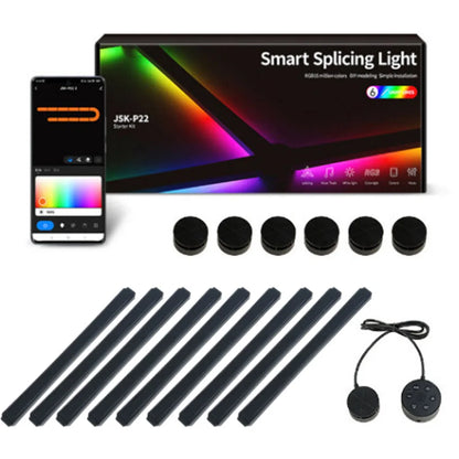 Splicing Light DIY Atmosphere Light RGB Smart Wall Light Voice Control Lamp for Esports Room Bedroom Bar Decoration Night Light