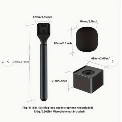 New Wireless Handheld Interview Microphone Adapter With Windshield Foam For Rode Wireless GO II For Mic 1 2