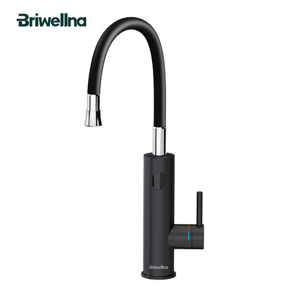 Briwellna Electric Water Heater 220V 2 in 1 Kitchen Faucet Tankless Water Heater Tap Flowing Electric Faucet Shower Geyser