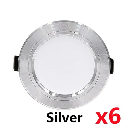 6pcs/lot LED Downlight 5W 9W 12W 15W 18W Round Ultra Thin Aluminum Recessed Lamp 220V-240V Led Bulb Indoor Led Spot Lighting