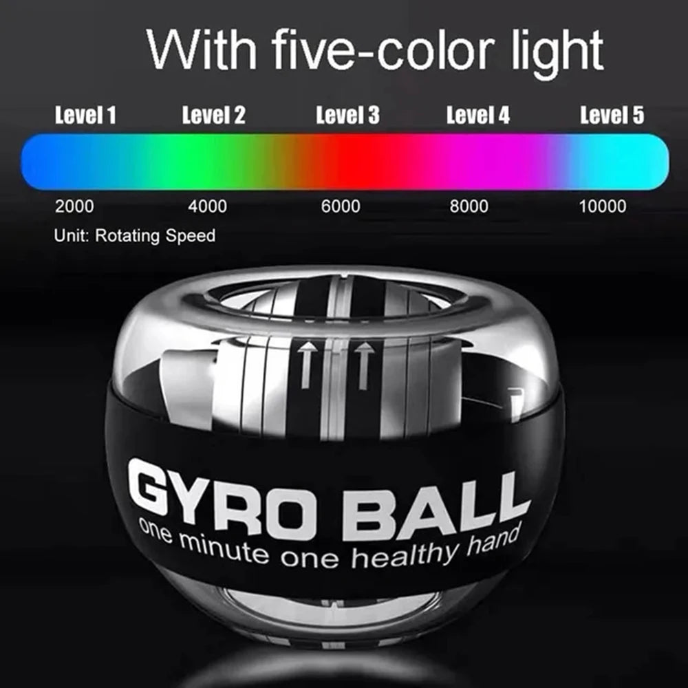 Auto-Start LED Gyroscopic Wrist Ball for Hand & Forearm Training