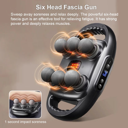 High-Frequency Muscle Massage Gun with 16 Heads for Back, Waist & Shoulders