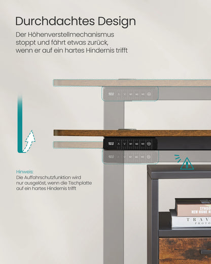 SONGMICS Electric Height-Adjustable Desk, 160 × 70 cm, 72–120 cm Height Range