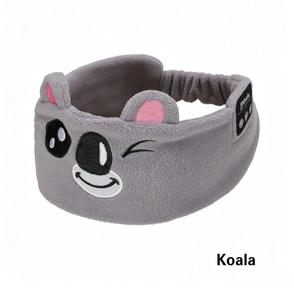 Cartoon Animal Wireless Music Earphones Sleeping Eye Mask Bluetooth Headphones V5.0 Headsets Headband For Kids Outside Sleeping