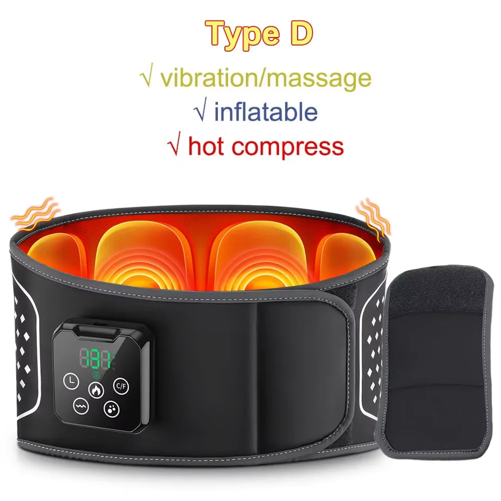 Heated Waist & Lower Back Massage Belt with Vibration and Air Compression