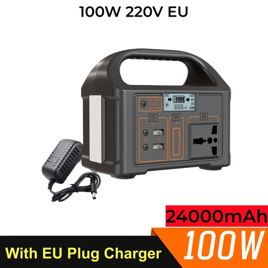 460Wh LiFePO₄ Portable Power Station, 300W/500W, Solar-Compatible for Camping, RV & Home