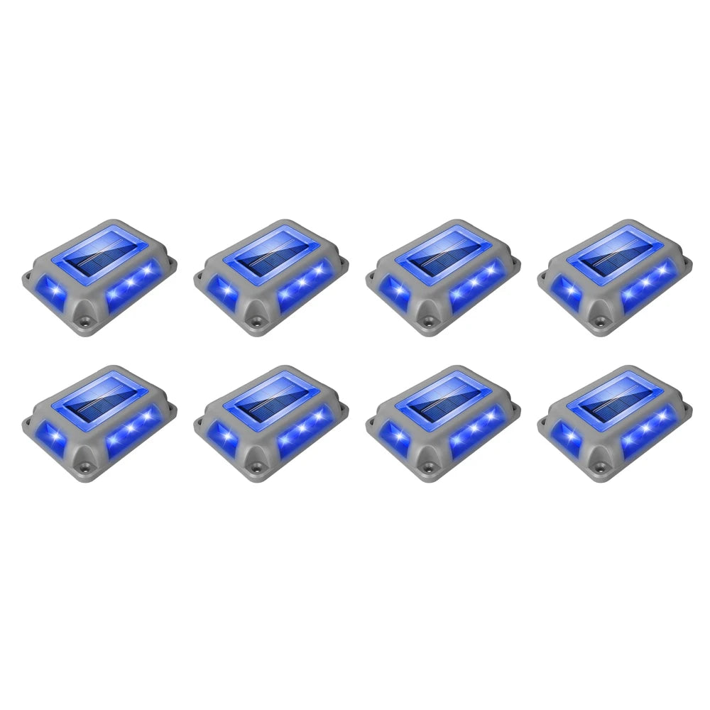 8PC Blue Light Solar Light Outdoor Solar Street Light Lawn Lamp Garden Decor Buried Stair Lamp Underground Decking Lampy Solarne