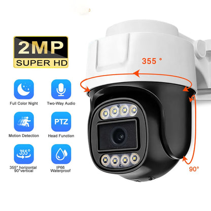 1080p AHD PTZ Security Camera with Infrared Night Vision, IP66 Weatherproof for Indoor & Outdoor Use