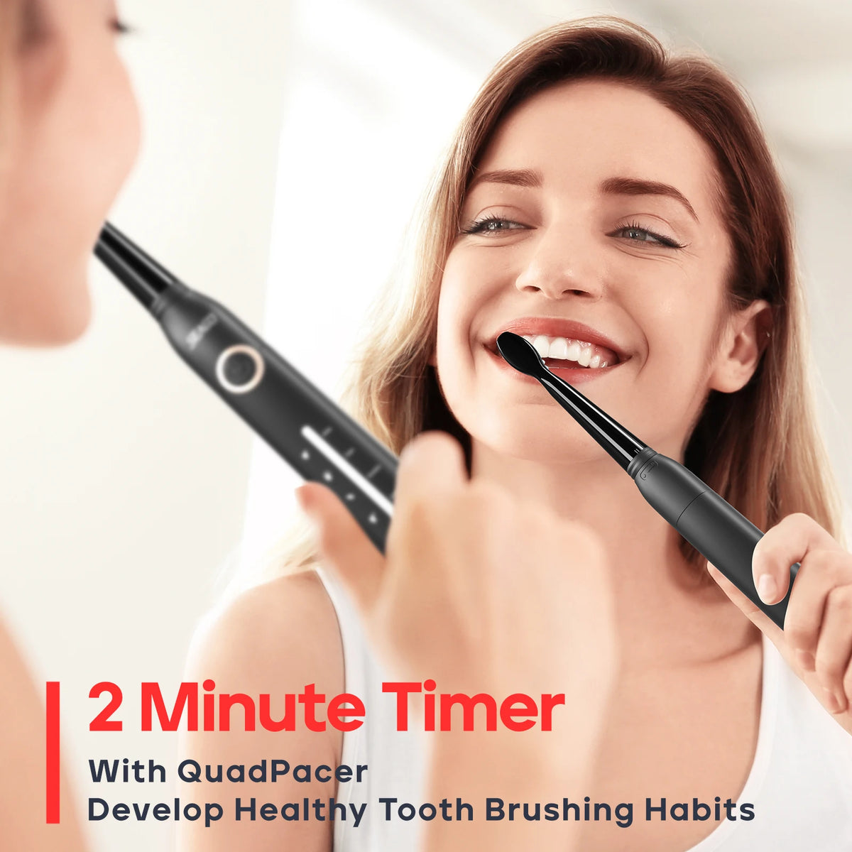 Seago USB Rechargeable Electric Toothbrush for Adults with 10 Replacement Heads