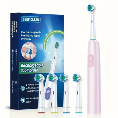 Rechargeable Rotating Electric Toothbrush, Compatible with Oral-B Replacement Heads