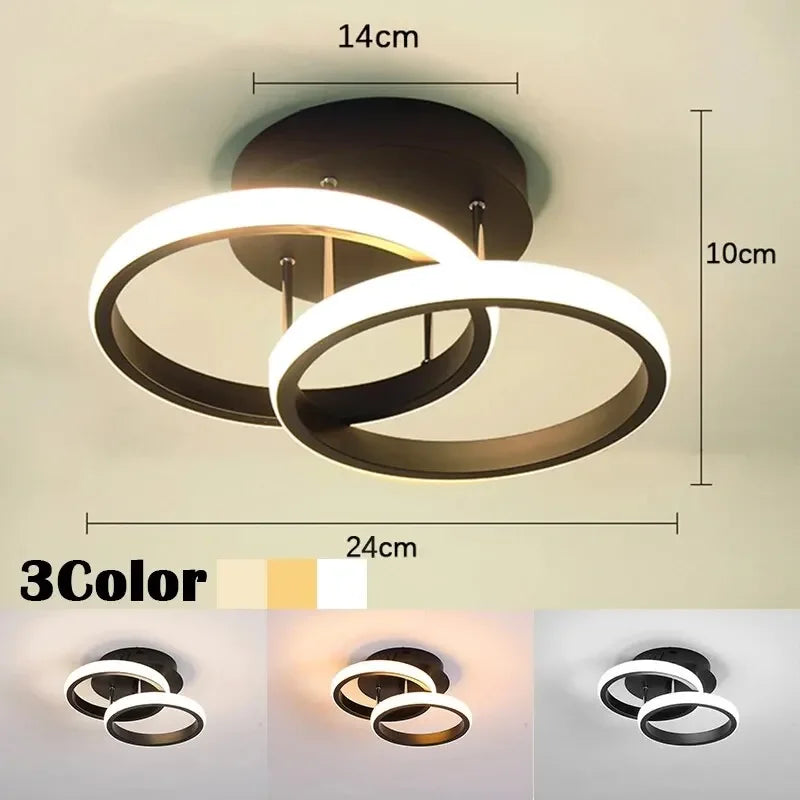 LED Modern Style Ceiling Lamp Household Chandelier Three Colors Lamp Bedroom Light Surface Installation Dining Room Lamp
