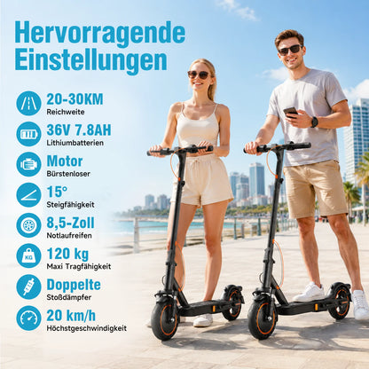 Electric Scooter with road approval TODIMART T6 ABE (30 km, 8.5 inch tires, Dual shock absorbers)
