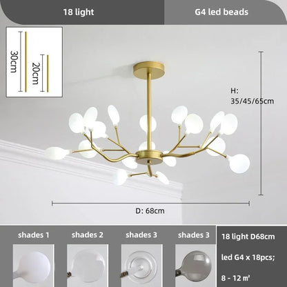 Nordic Led Ceiling Chandelier Lighting Modern Branch Pendant Lights Living Room Gold Black Art Home Decor Indoor Lamps Luminaire