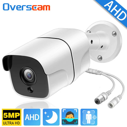 AHD Camera 5MP Digital Surveillance Infrared Night Vision Security Home Outdoor Waterproof Bullet Dome Camera H.265+ 3.6MM CCTV
