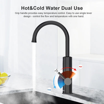 Briwellna Electric Water Heater 220V 2 in 1 Kitchen Faucet Tankless Water Heater Tap Flowing Electric Faucet Shower Geyser