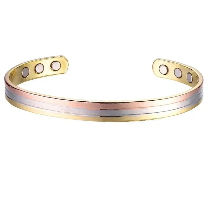 Pure Copper Magnetic Cuff Bracelet, Adjustable for Men & Women