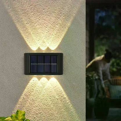 Solar Wall Lamp Outdoor Waterproof Solar Fence Lights Solar Powered Up Down Lighting Garden Yard Street Decoration Wall Lights