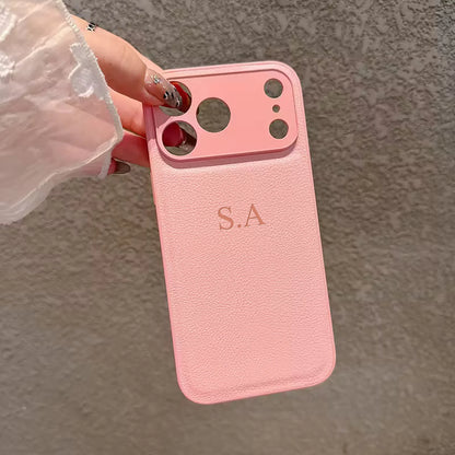 Faux Leather Luxury Phone Case with Personalized 3D Name (For IPhone18 17 16 15 14 13 )