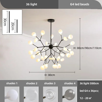 Nordic Led Ceiling Chandelier Lighting Modern Branch Pendant Lights Living Room Gold Black Art Home Decor Indoor Lamps Luminaire