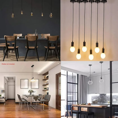 Pendant Light Fitting E27 Lamp Holder with 50/150CM Adjustable Cable Industrial Ceiling Pendant Fitting Black White Lamp Base