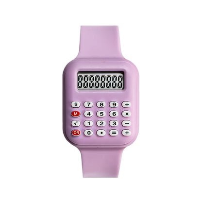 Kids’ Digital Calculator Watch with Rubber Strap, Time & Date