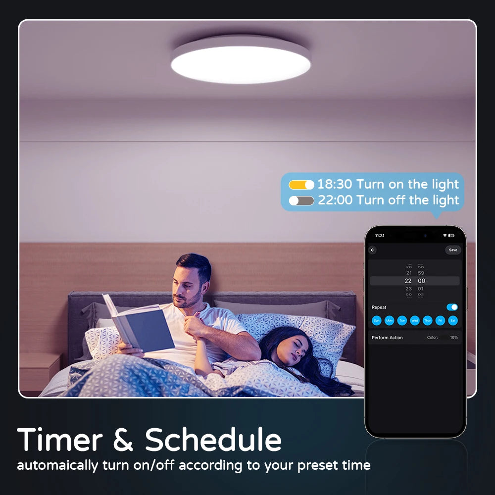 Smart Ceiling Lamp 24w 30w Led Lamp for Bedroom Ceiling Lights with APP Remote Control Dimmable Led Lights for Room Living Room