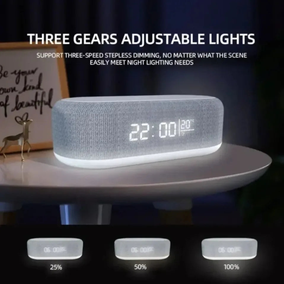 Wireless Fast Charging Dock for Phones Including Alarm, Night Light, Clock and Thermometer (For iPhone 17 16 15 14 13)