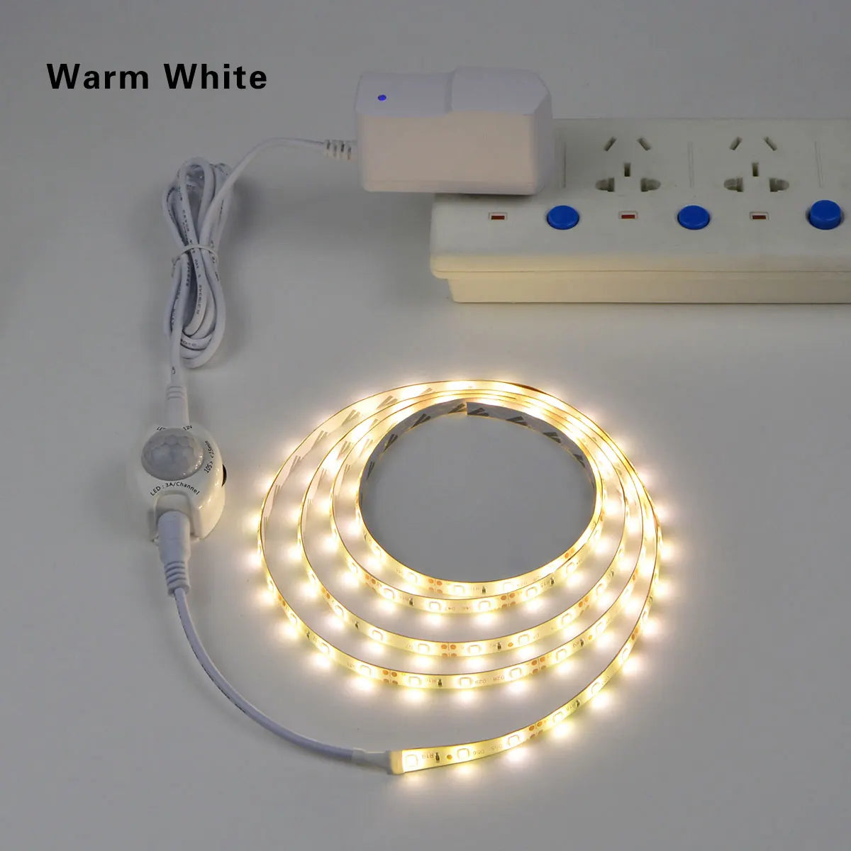 Wireless PIR Motion Sensor LED Under Bed Night Light 12V LED Light Strip Kitchen Cabinet Bedroom Stairs Hallway Emergency Lamps