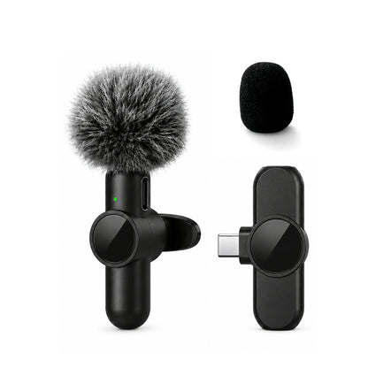 Wireless Lapel Microphone, Noise-Cancelling, Suitable for Vlogs, Interviews, and Live Streaming, Compatible with Type-C Devices