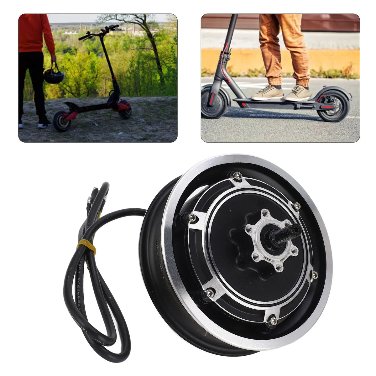 48V Hub Motor Electric Scooter Hub Motor 48V 1000W Electric Bike Brushless Disc Brake Hub Motor for 10 Inch Outer Tire Hub Motor