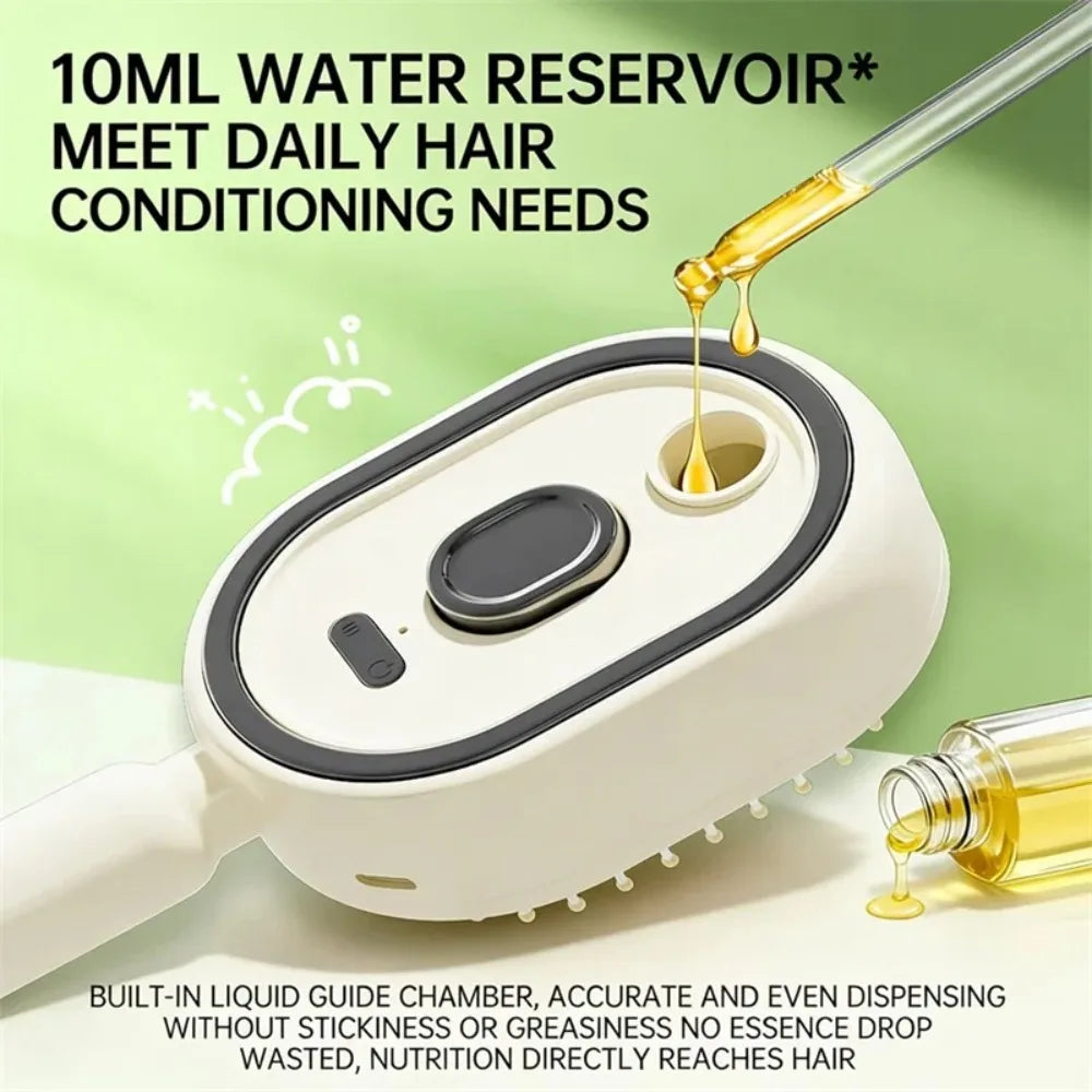 Electric Scalp Massage Brush with Spray Function & Self-Cleaning Bristles