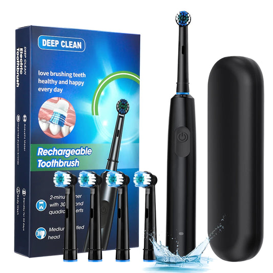 Rechargeable Rotating Electric Toothbrush, Compatible with Oral-B Replacement Heads