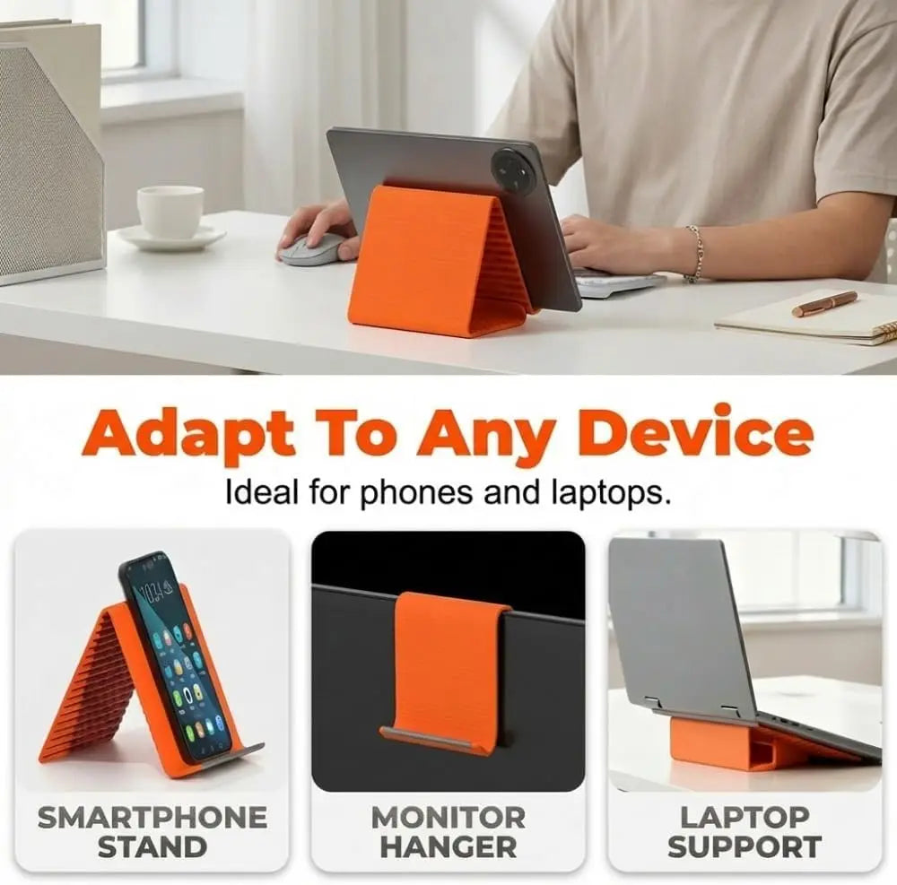 Flexible Foldable Silicone Phone Holder (Portable, Adjustable, Multi-Angle, For Phone, Laptop, Tablet)