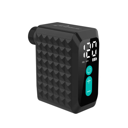 Electric Bike Pump 120PSI Tire Inflator with 4 in 1 Valves Presta Schrader Dunlop & Clik Valves Brushless Motor Digital Gauge