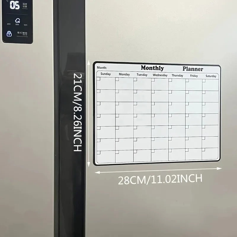 Magnetic Refrigerator Dry-Erase Calendar & Monthly Planner Whiteboard