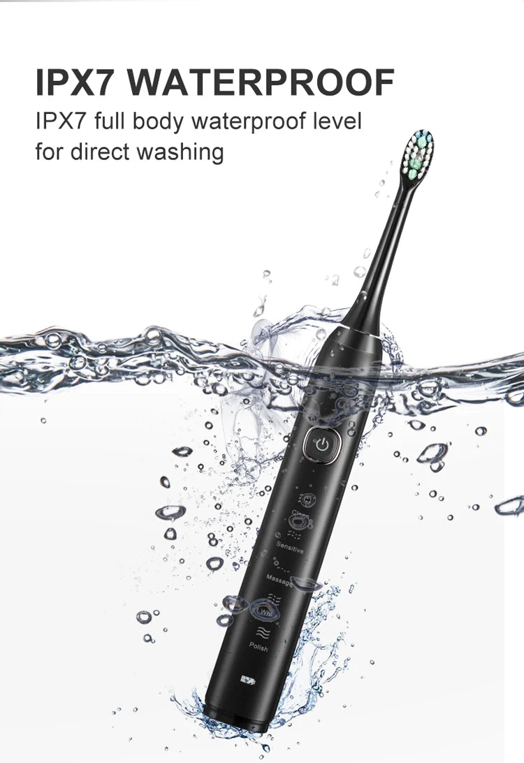 Fairywill FW-507 Rechargeable Sonic Toothbrush for Adults, USB Charging, Waterproof