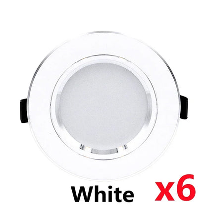 6pcs/lot LED Downlight 5W 9W 12W 15W 18W Round Ultra Thin Aluminum Recessed Lamp 220V-240V Led Bulb Indoor Led Spot Lighting