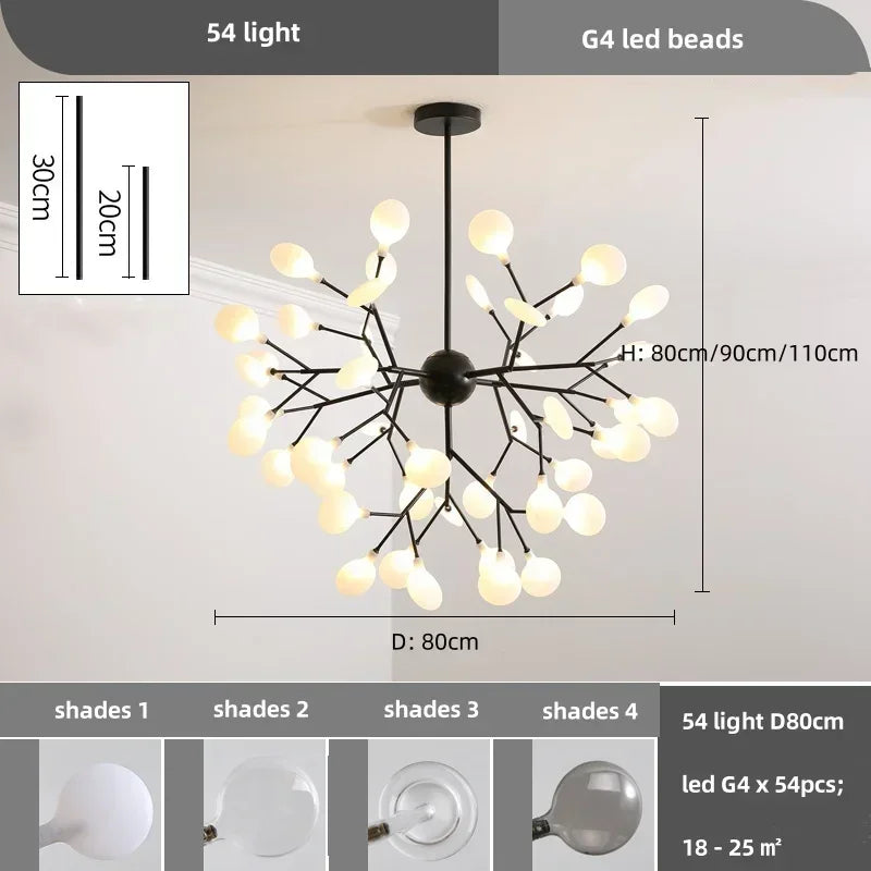 Nordic Led Ceiling Chandelier Lighting Modern Branch Pendant Lights Living Room Gold Black Art Home Decor Indoor Lamps Luminaire
