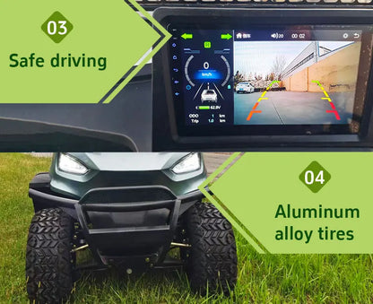 Electric Golf Cart with Cargo Bed, Two-Seater, Off-Road