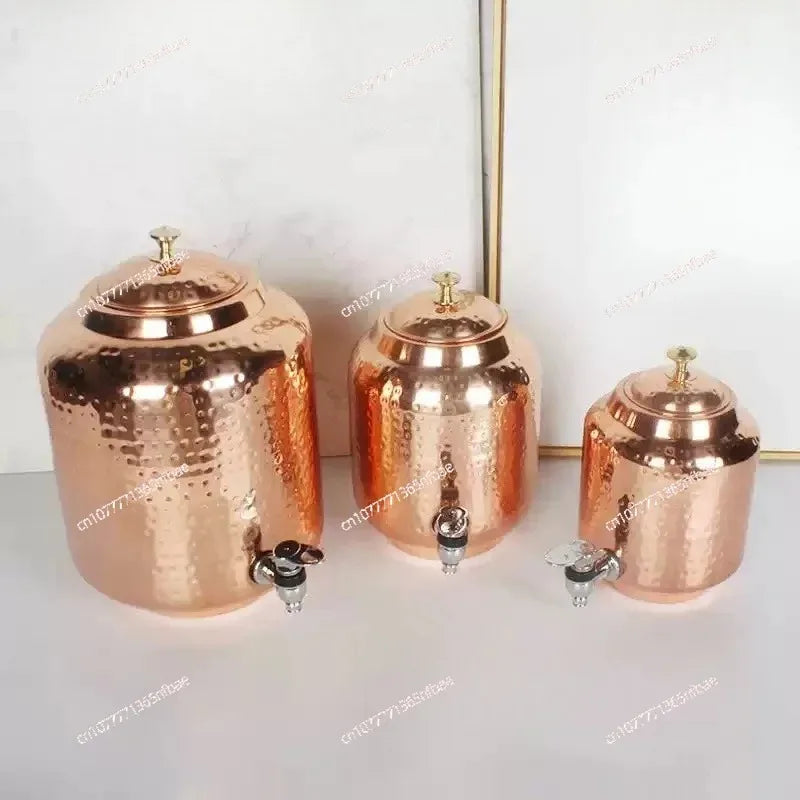 Handcrafted Pure Copper Water Pot, Antique Finish, 4.8L