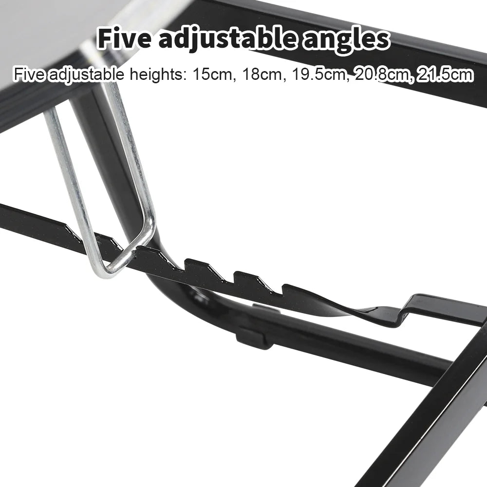 Folding Laptop Desk for Bed & Sofa with 5-Level Height Adjustment & Cup Holder