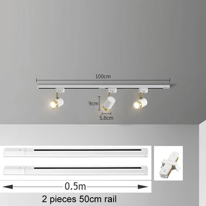 Full Set Led Track Light Fixture Rail 110-220V COB Ceiling Track Lamp Spot Lighting For Clothing Shop Living Room Ceiling Lights