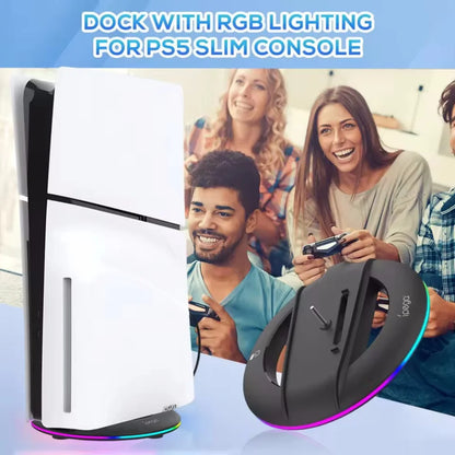 Vertical Cooling Stand with RGB Light For PS5 Slim / PS5 Pro Console Anti-Slip Base Bracket Holder Bracket Gaming Accessories