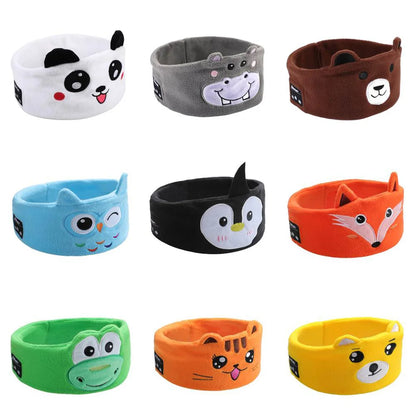 Cartoon Animal Wireless Music Earphones Sleeping Eye Mask Bluetooth Headphones V5.0 Headsets Headband For Kids Outside Sleeping