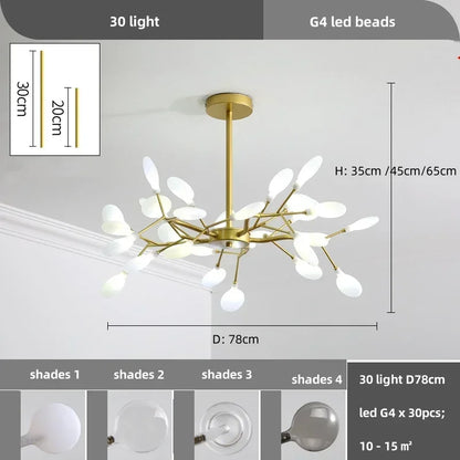 Nordic Led Ceiling Chandelier Lighting Modern Branch Pendant Lights Living Room Gold Black Art Home Decor Indoor Lamps Luminaire