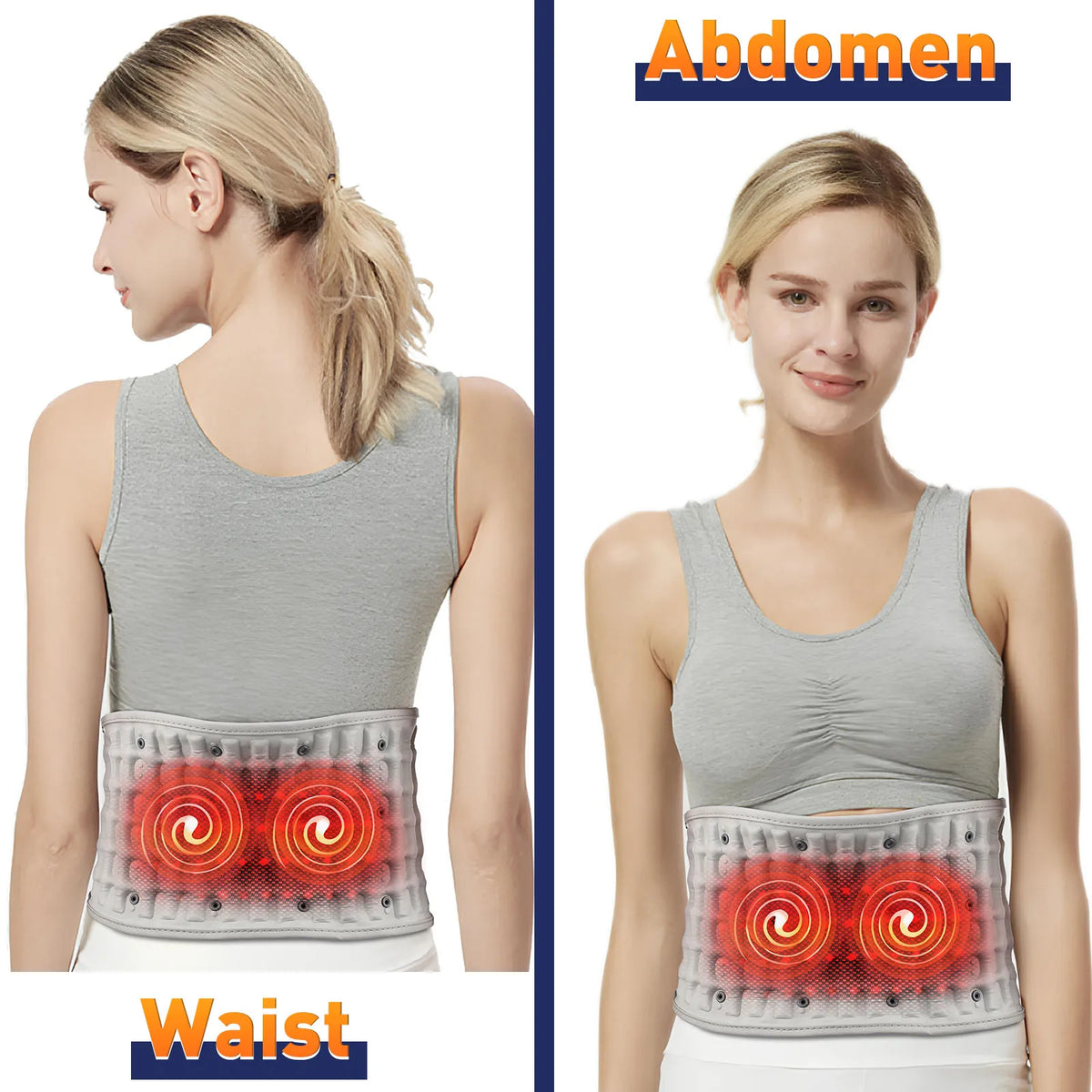 Heated Waist & Lower Back Massage Belt with Vibration and Air Compression