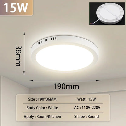 Led Ceiling Lamp 110-265V Ultra Thin Panel Led Light for Living Room Bedroom Indoor Lighting 20W 30W Square Round Ceiling Lights