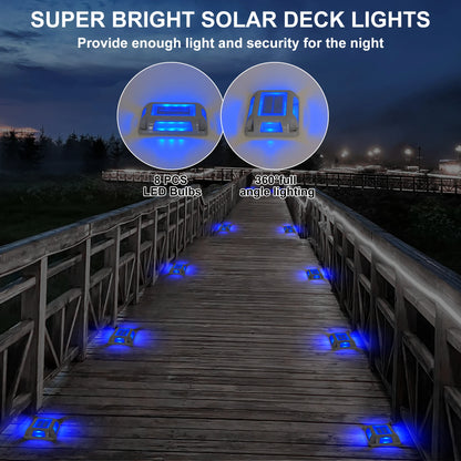 8PC Blue Light Solar Light Outdoor Solar Street Light Lawn Lamp Garden Decor Buried Stair Lamp Underground Decking Lampy Solarne